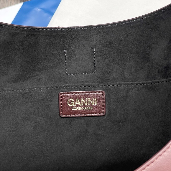 GANNI Butterfly Logo Chicory Coffee Small Kat Shoulder Bag #A7302 - Picture 14 of 15